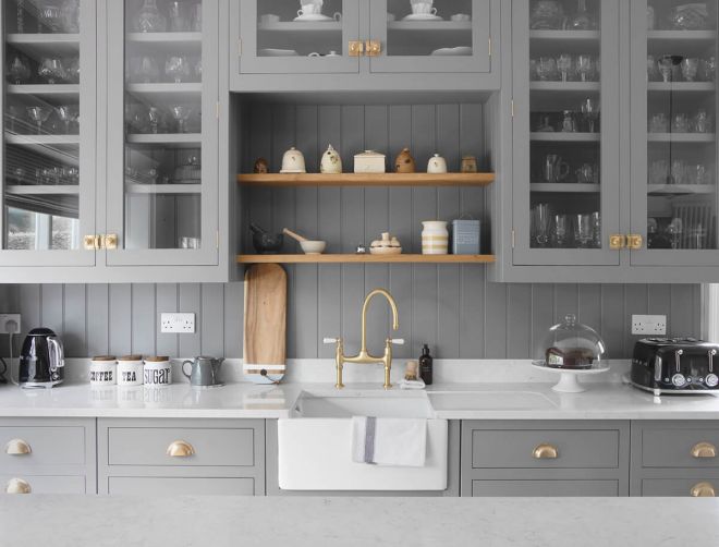 kitchen worktop with sink in centre