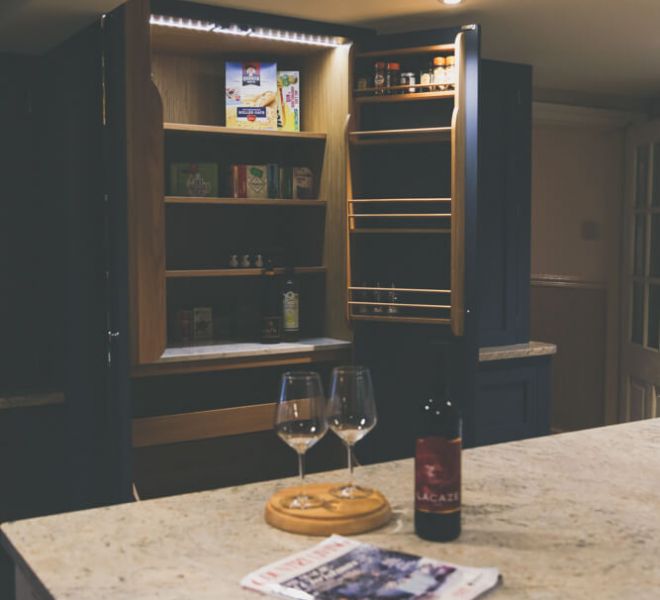 wine glasses on worktop