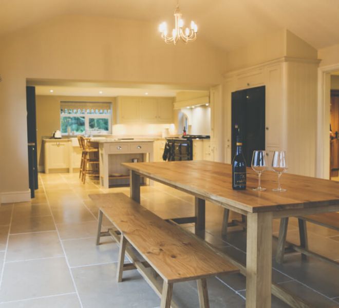 wooden kitchen bench