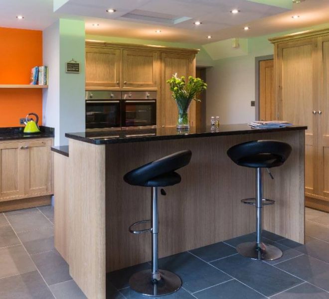 breakfast bar with stools