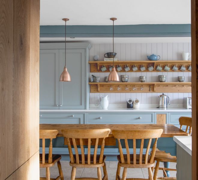 wooden table and chairs