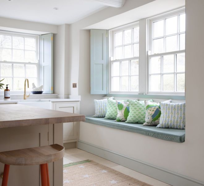 kitchen with window seats