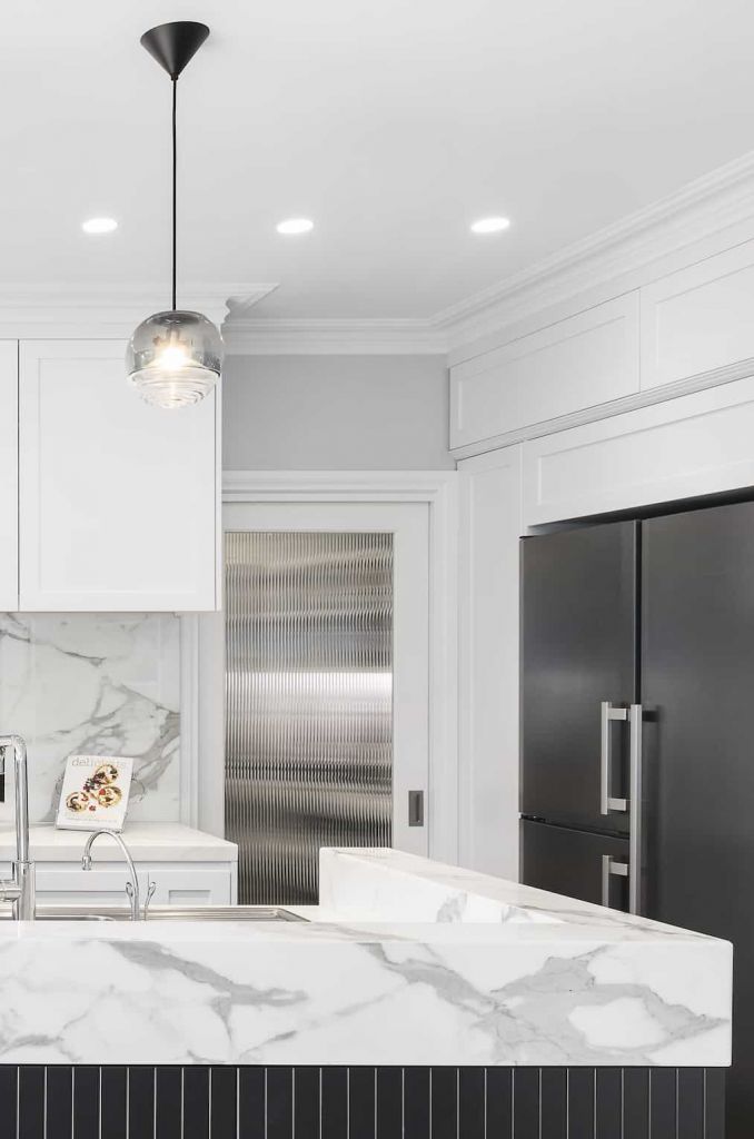 white marble kitchen